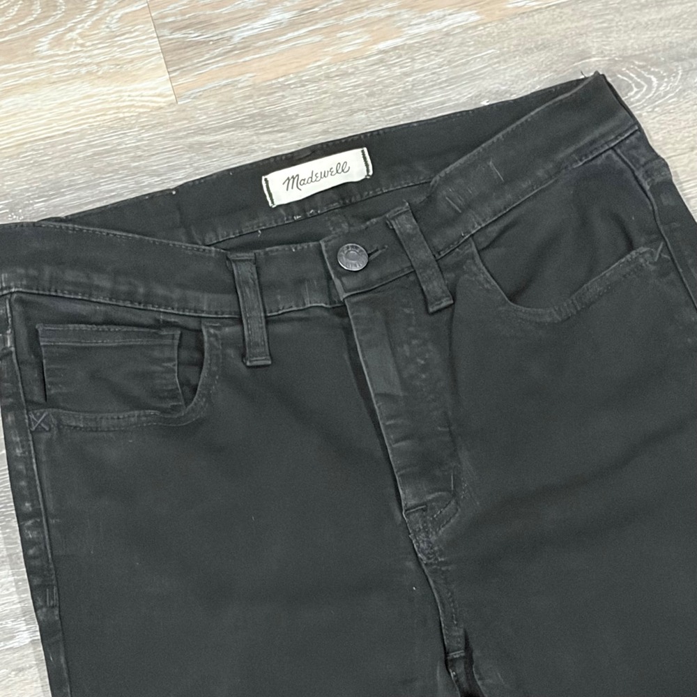 Madewell Womens High Rise Skinny Jeans Black Denim Solid Stretch Pants Size 27